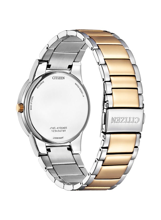 سيتيزن AXIOM Eco-Drive Men’s Watch AU1064-85A, 40mm White Dial, Silver Stainless Steel Case & Dual Tone Bracelet, 30 m WR - Image 3